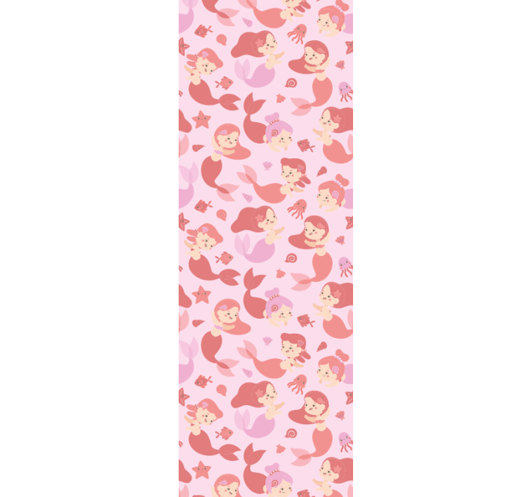 Playful Mermaid Motif animals wallpaper - TenStickers