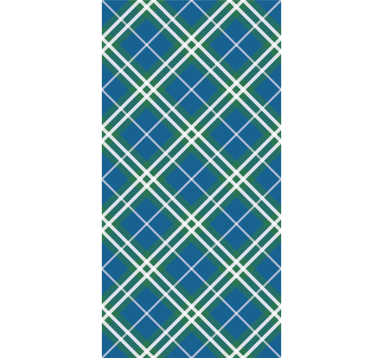 Blue and green Scottish tartan wallpaper - TenStickers