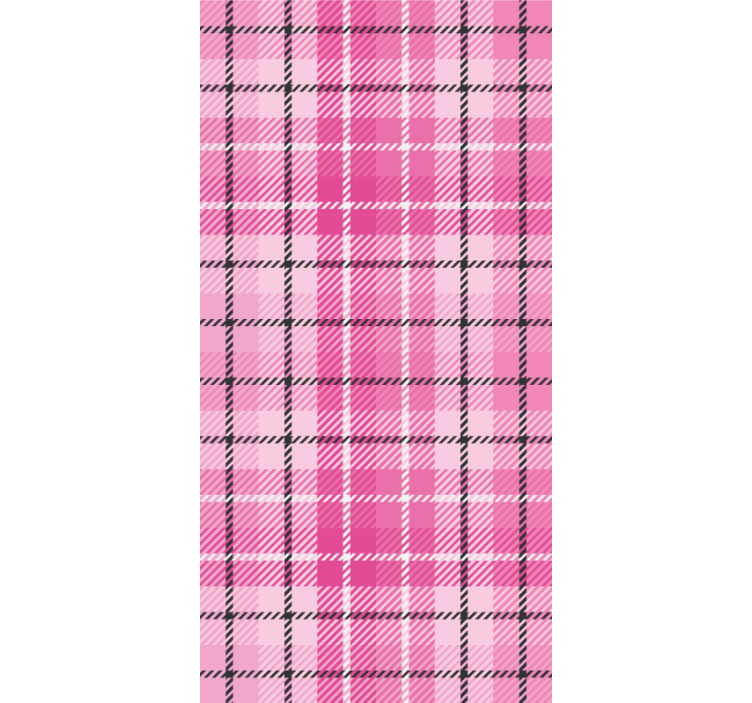 Pink Tartan Pattern wallpaper squares - TenStickers
