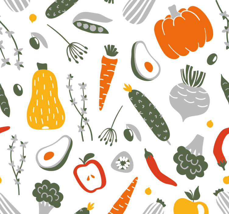 Fruit and vegetable kitchen wallpaper - TenStickers