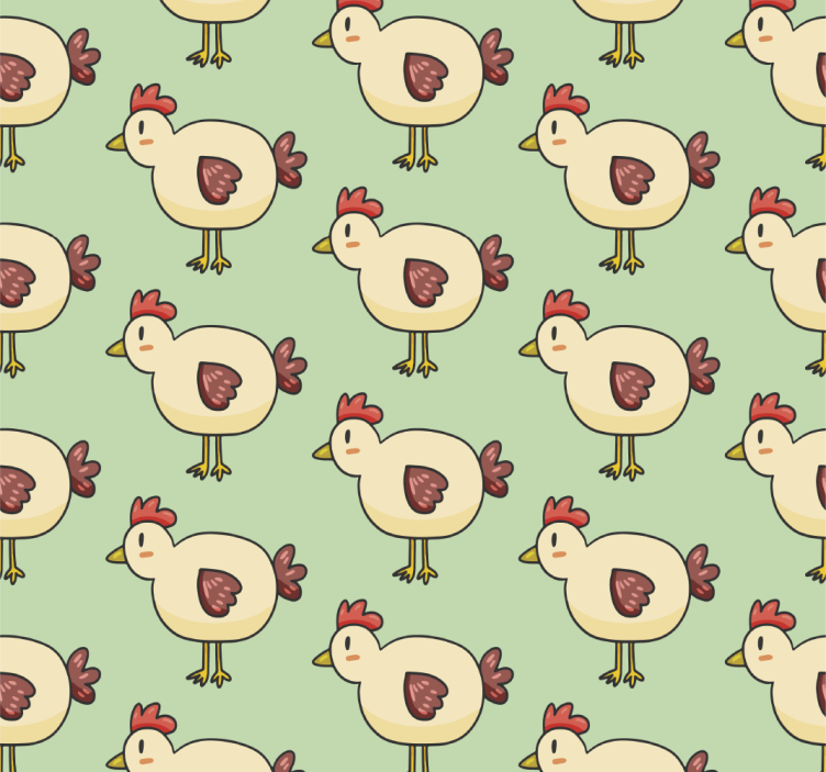 Chicken Pattern animals wallpaper - TenStickers