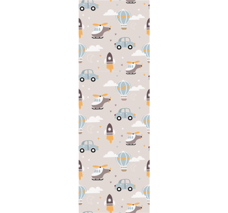 Playful Transportation wallpaper childrens room - TenStickers