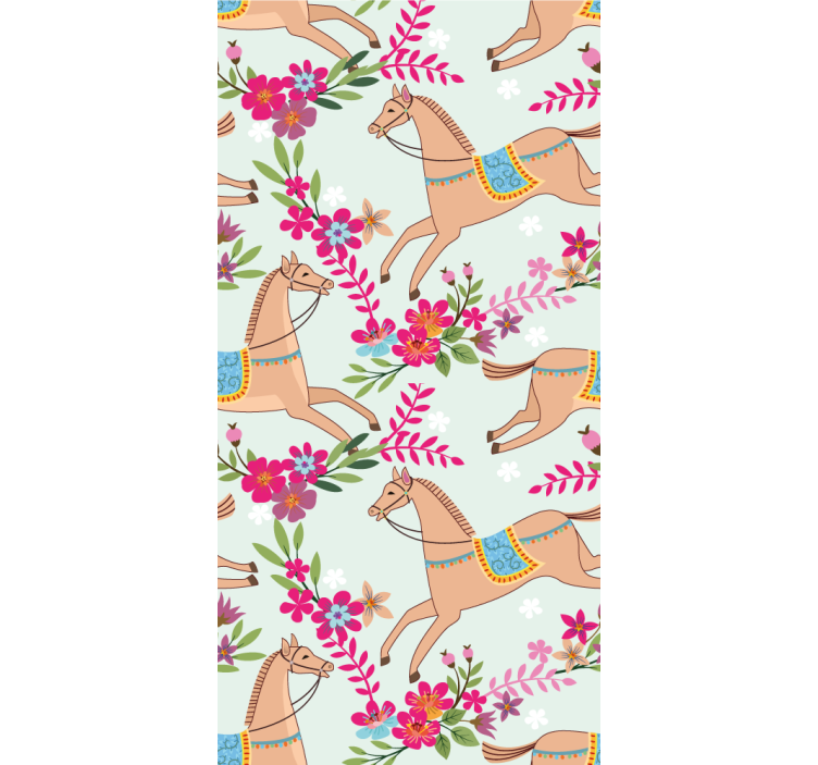 Equestrian Blossoms animals wallpaper - TenStickers