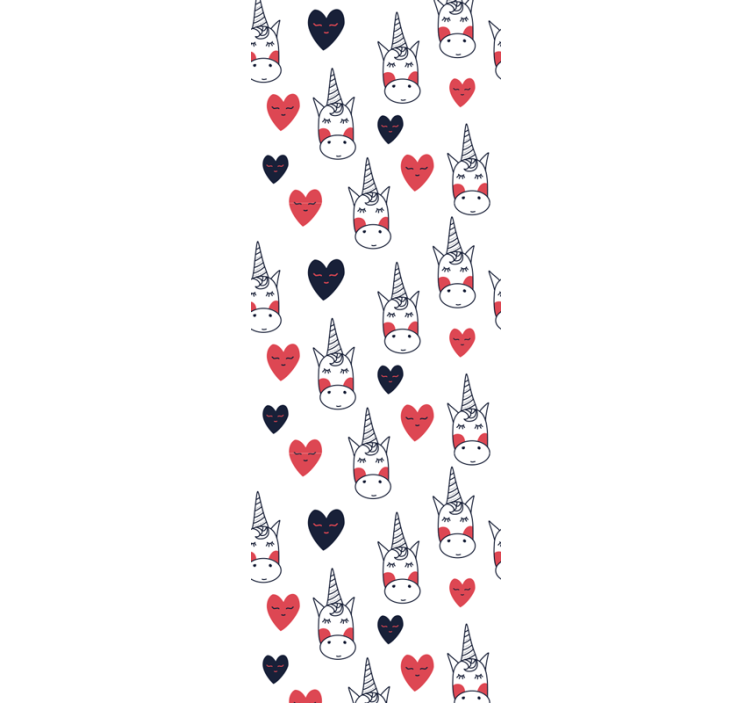 Unicorn Heart Pattern art wallpaper - TenStickers
