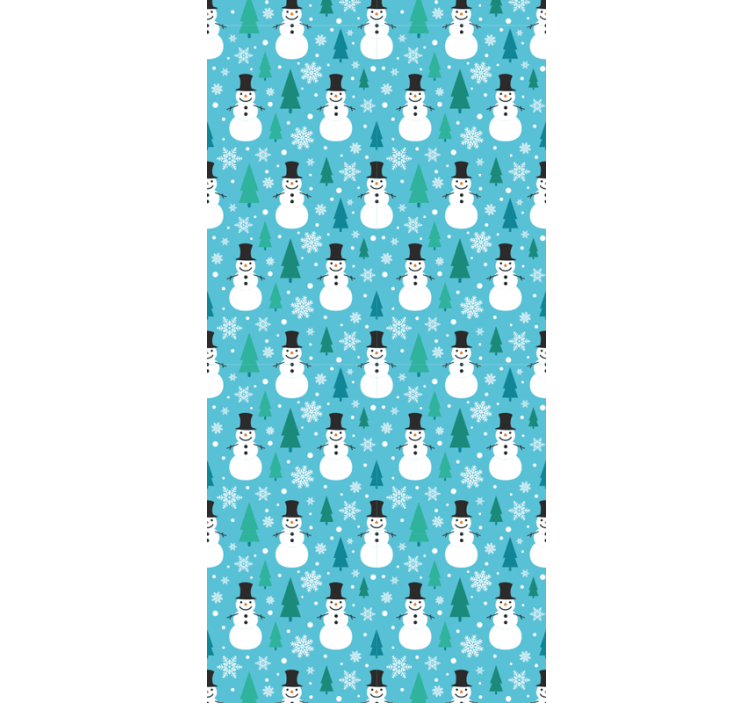 Snowman Festive Pattern holiday christmas wallpaper - TenStickers