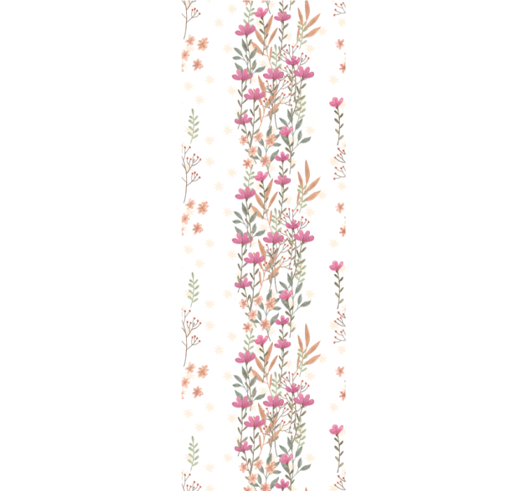 Floral Vertical Stripes flowers wallpaper - TenStickers