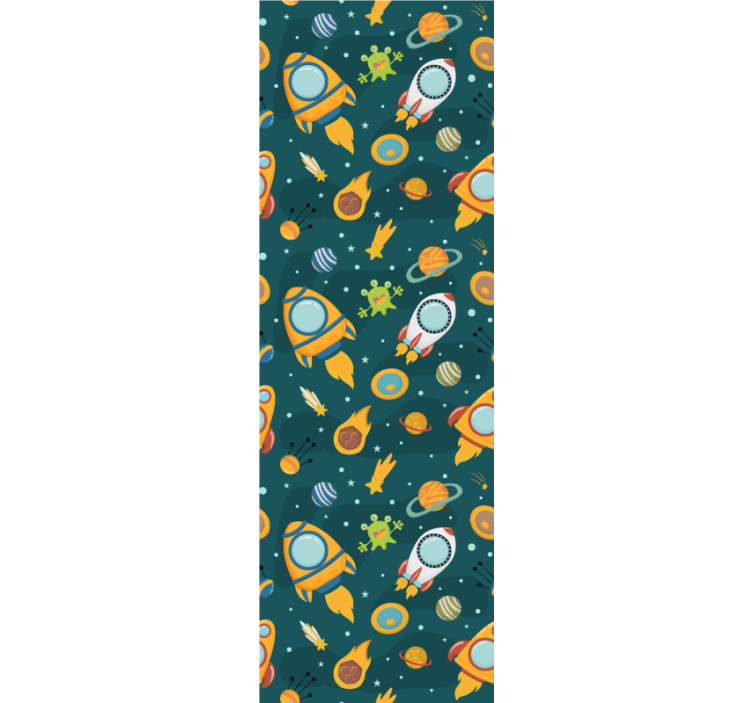 New planet with funny aliens children wallpaper - TenStickers