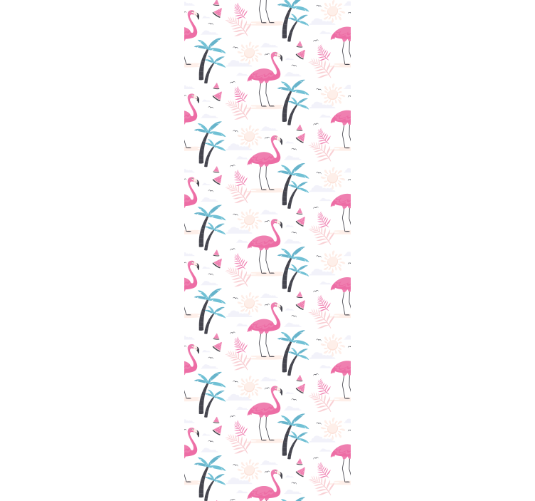Flamingo Tropical Scene birds in wallpaper - TenStickers