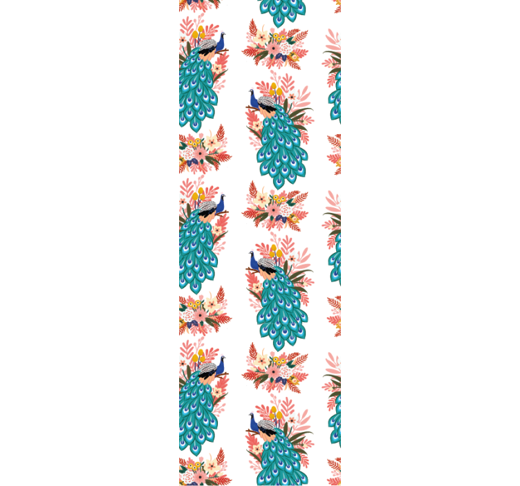 Peacock Motif birds in wallpaper - TenStickers