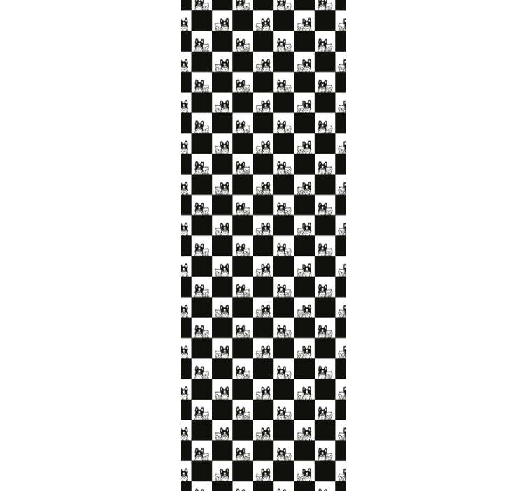 Chequered Feline Motif cats wallpaper - TenStickers