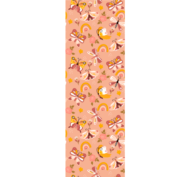 Butterfly Flora Pattern butterflies wallpaper - TenStickers