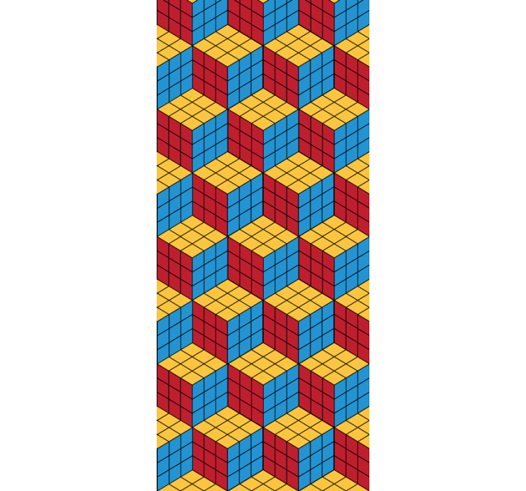 Cubical Pattern wallpaper geometric - TenStickers