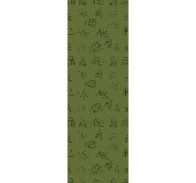 Camping Pattern contemporary wallpaper - TenStickers