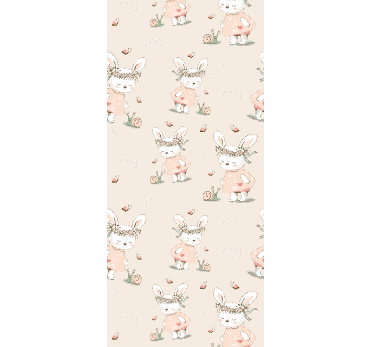Mythical Rabbit Motif nursery room wallpaper - TenStickers
