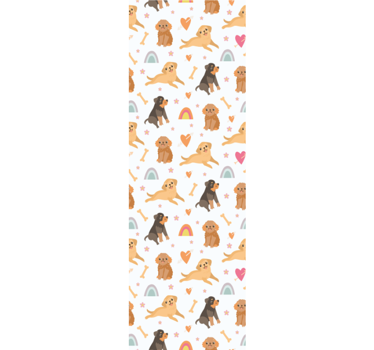 Cheerful Canine Motif cute dog wallpaper - TenStickers