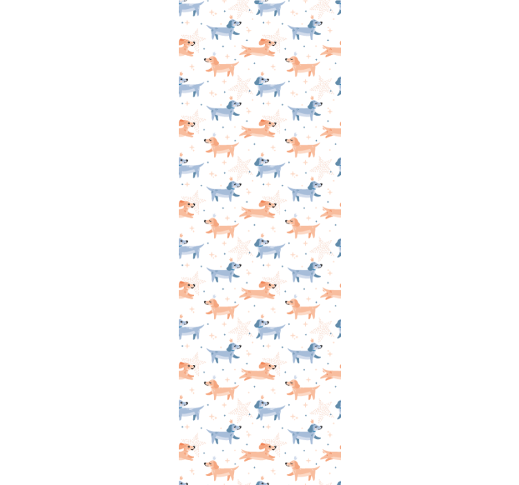 Playful Puppies Theme nursery room wallpaper - TenStickers