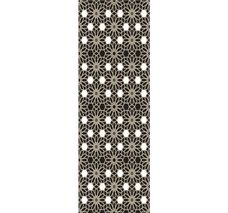 Geometric Floral Theme tile effect wallpaper - TenStickers