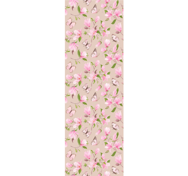 Magnolias and butterflies flowers wallpaper - TenStickers