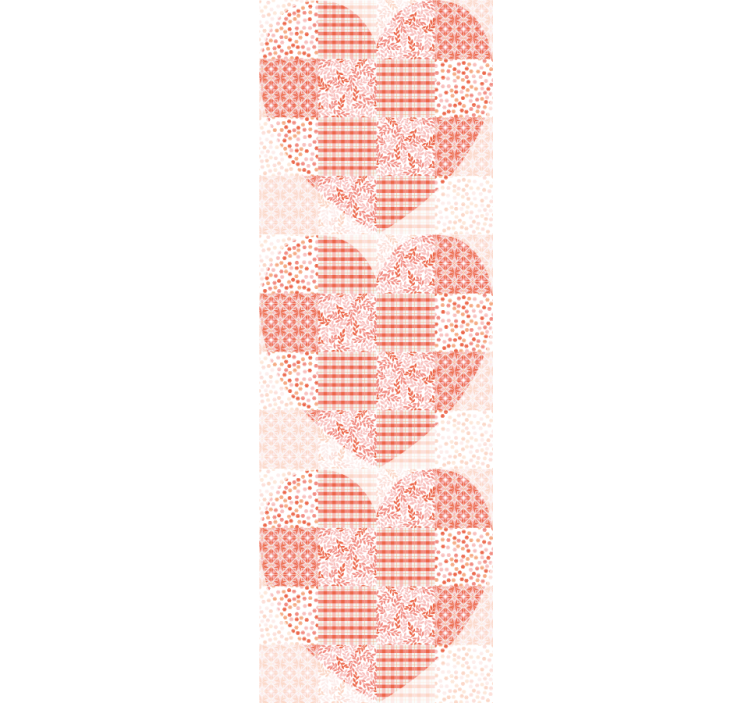 Heart Patchwork Pattern floral wallpaper - TenStickers