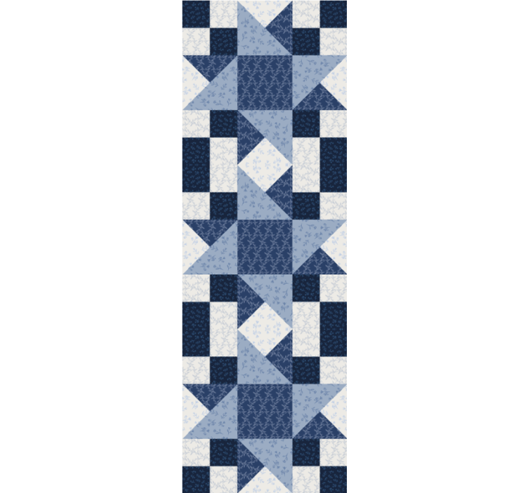 Blue Blocks Pattern geometric wallpaper - TenStickers