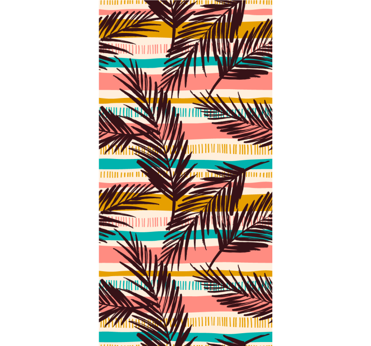 Exotic palm foliage living area wallpaper - TenStickers