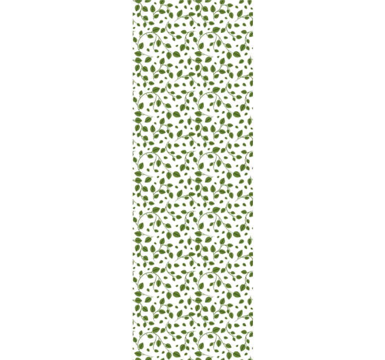 Green leaves over white background wallpaper - TenStickers