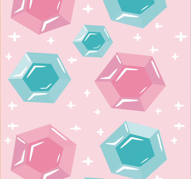Geometric Jewel-Toned Gems Kids wallpaper - TenStickers
