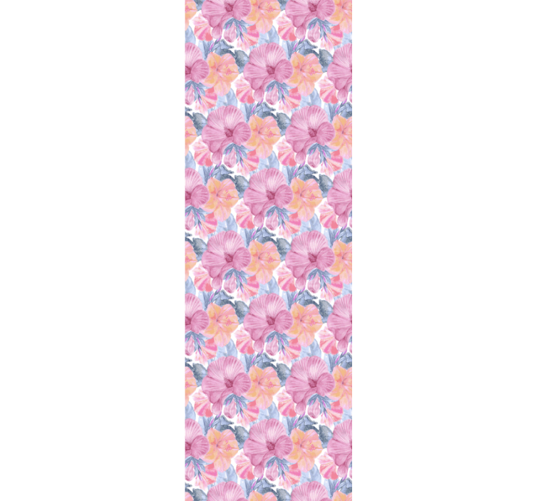 Watercolour mallow flower wallpaper - TenStickers