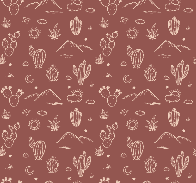 Arizona landscape terracotta wallpaper - TenStickers