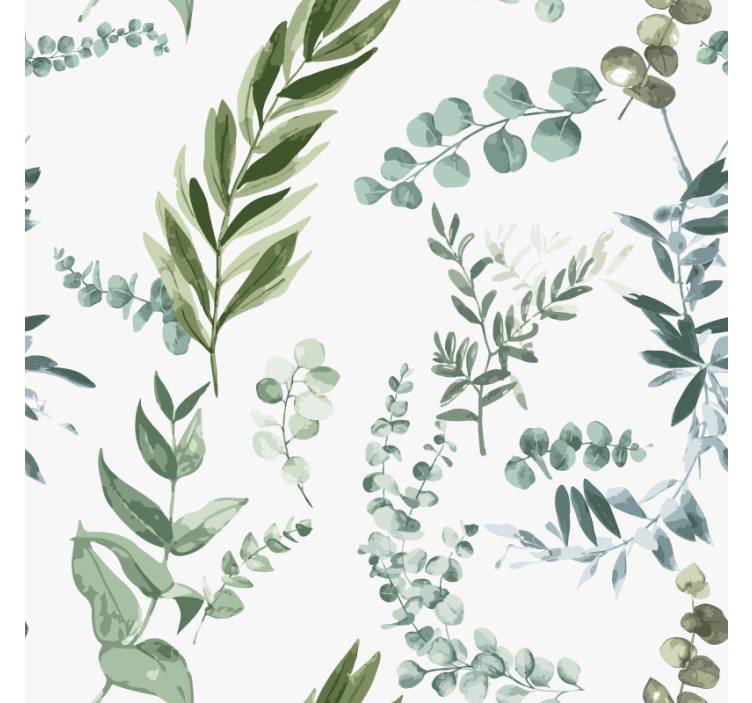 Green leaves pattern hallway wallpaper - TenStickers