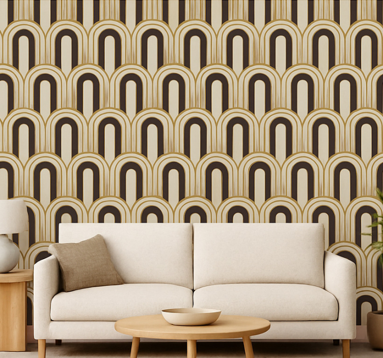 1970's Art Deco arches retro wallpaper - TenStickers