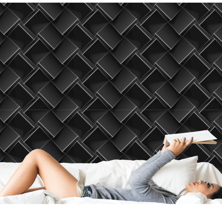 3D cubic square 3D Wallpaper - TenStickers