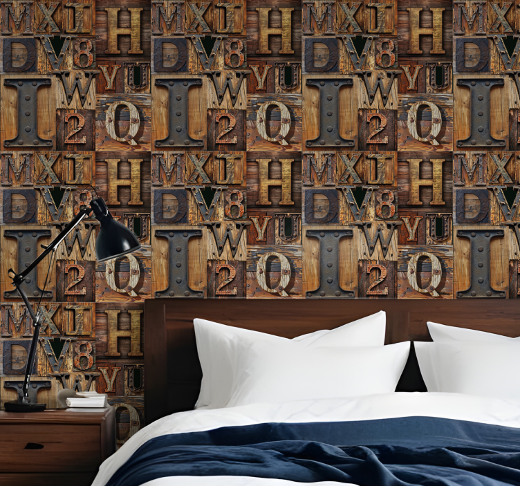 3D effect lettering wallpaper - TenStickers