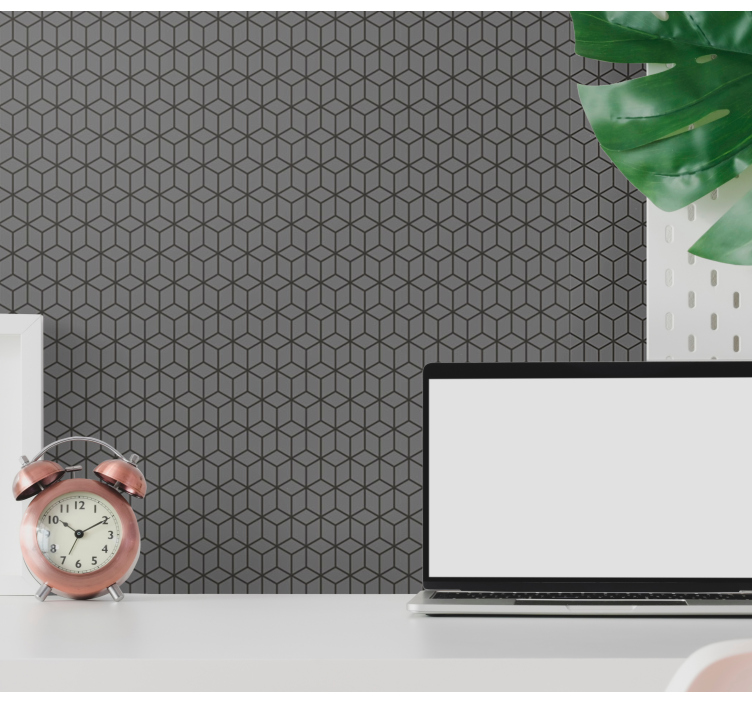 3D gray cubes Modern Wallpaper - TenStickers