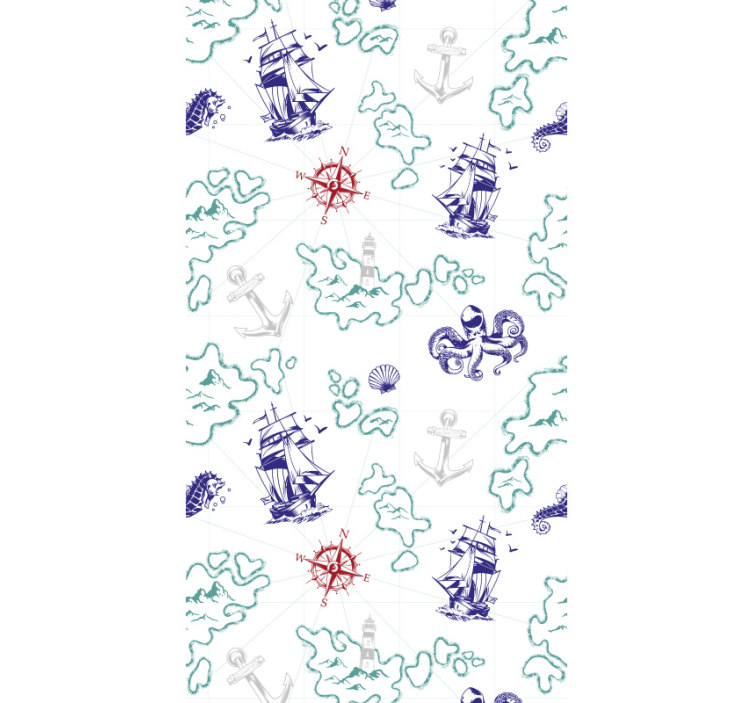Nautical Adventure Theme wallpaper childrens room - TenStickers