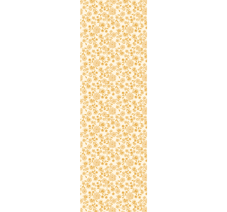 Golden Flower Pattern floral wallpaper - TenStickers