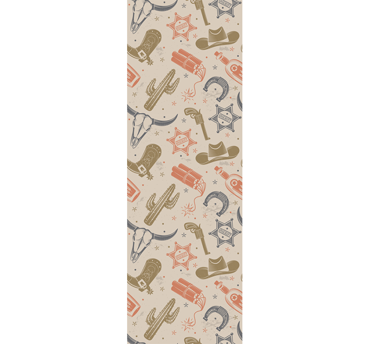 Cowboy Themed Motifs art wallpaper - TenStickers