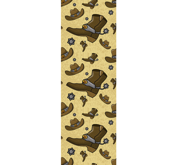 Cowboy boots pattern retro wallpaper - TenStickers