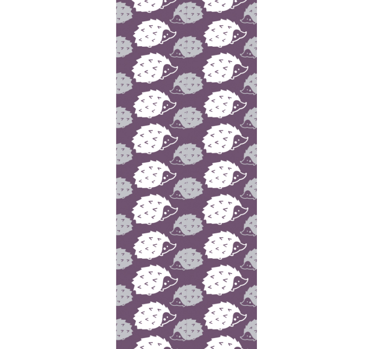 Purple hedgehog pattern animals wallpaper - TenStickers