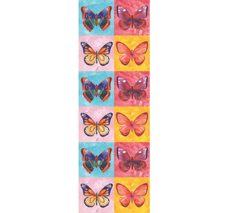 Multicolored butterflies Wallpaper - TenStickers