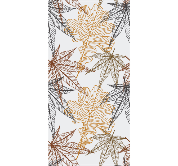 Tropical palm motif leaves wallpaper - TenStickers