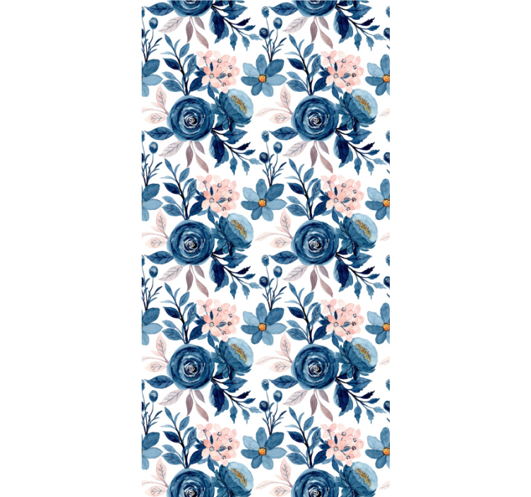 Watercolor rose pattern flower Wallpaper - TenStickers