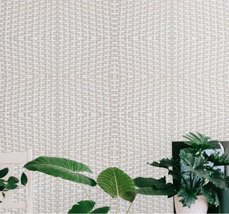 White rattan effect wood effect  wallpaper - TenStickers