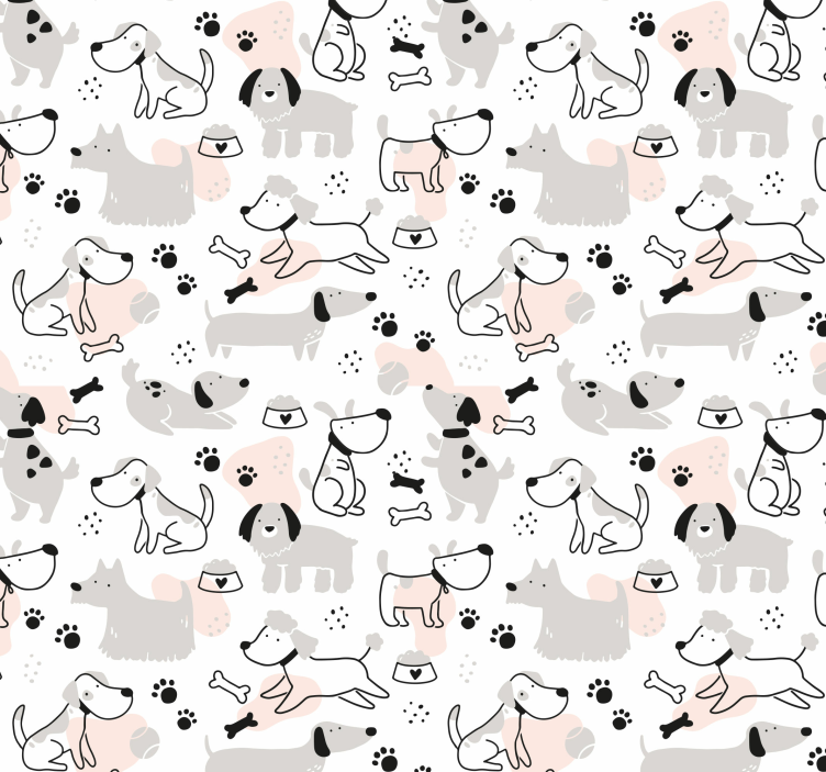 Playful Canine Collection cute dog wallpaper - TenStickers