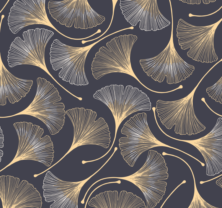 Ginkgo elegant pattern leaves wallpaper - TenStickers