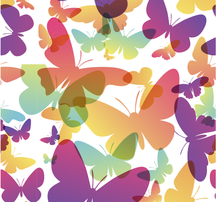 Gradient butterflies Wallpaper - TenStickers