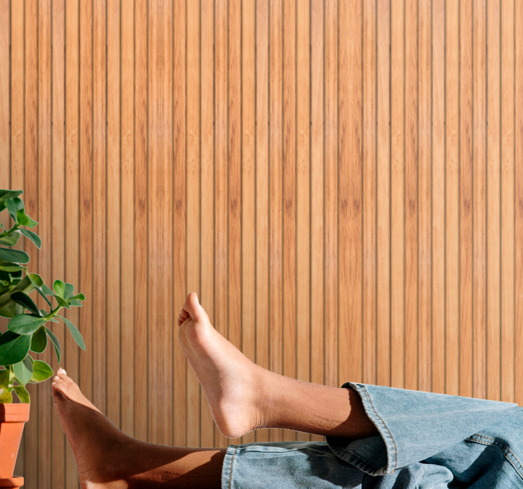 Vertical timber wood effect wallpaper - TenStickers