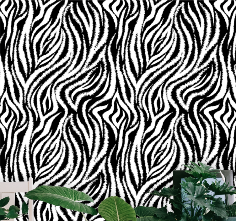 Zebra Swirls wallpaper zebras - TenStickers