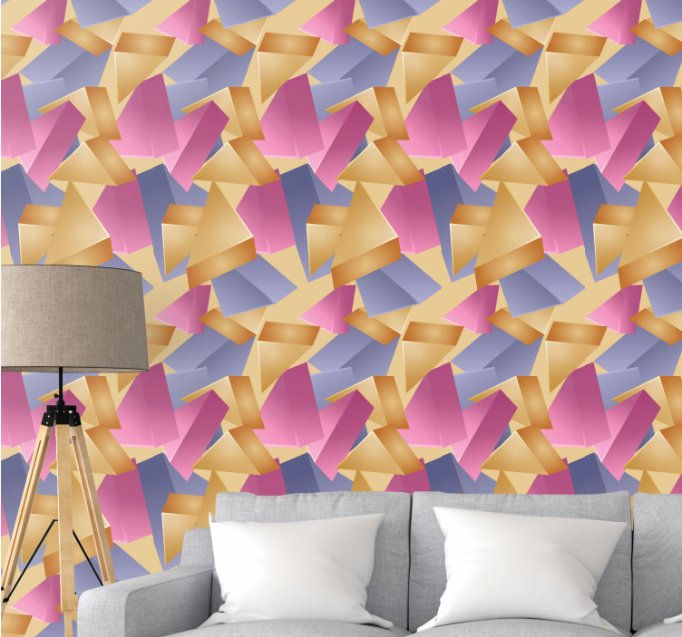 Abstract Shapes Arrangement wallpaper geometric - TenStickers