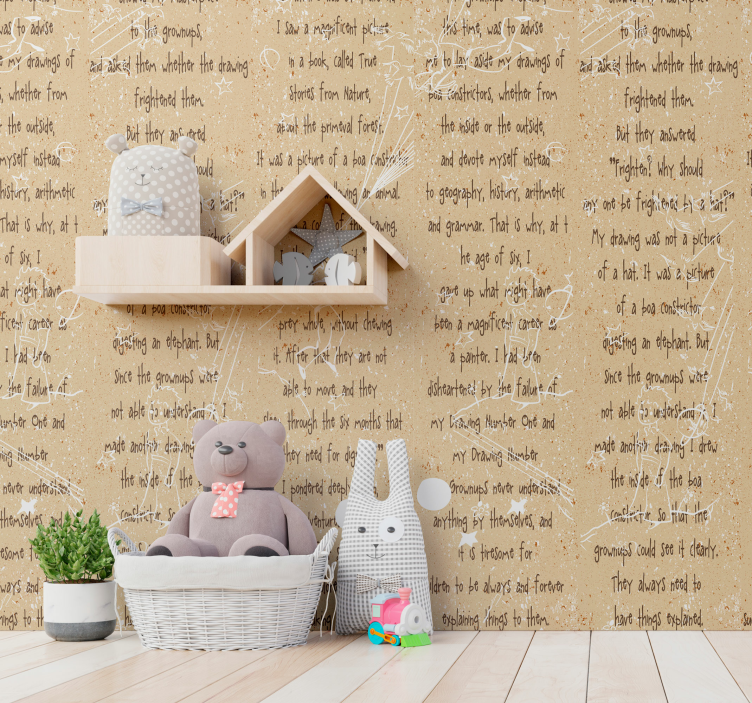 Alphabet Script Children's Room Letter Wallpaper - TenStickers